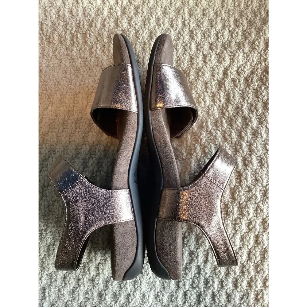 Vionic adjustable sandals marsala Metallic Gunmetal women's size 10